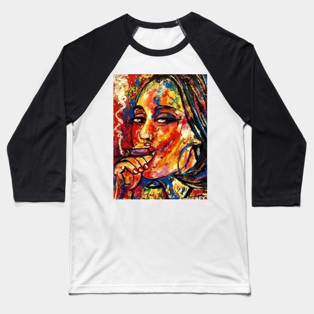 The cigar smoker Baseball T-Shirt by amoxes